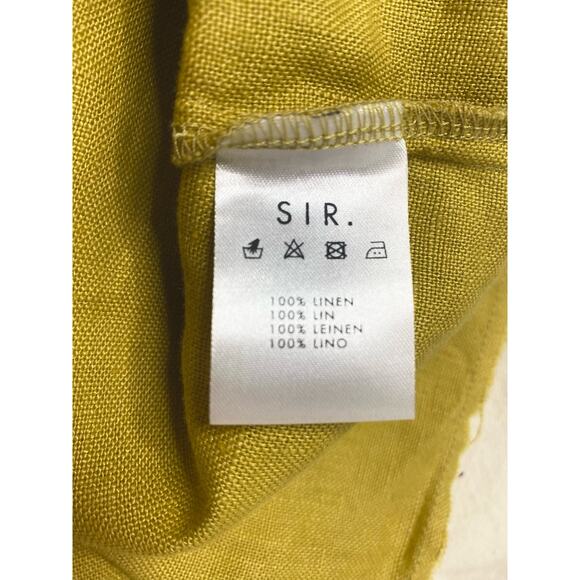 SIR. THE LABEL Mariele One Sleeve Smocked Bust Mustard Linen Mini Dress US SMALL - Picture 15 of 16